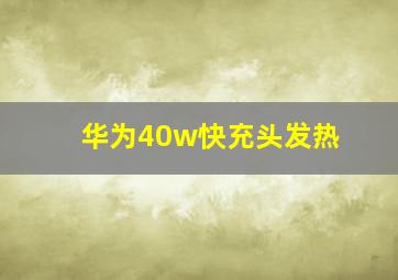 华为40w快充头发热