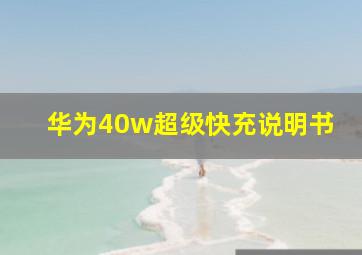 华为40w超级快充说明书