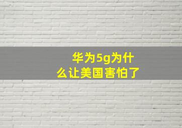 华为5g为什么让美国害怕了