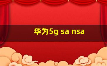 华为5g sa nsa