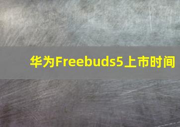 华为Freebuds5上市时间