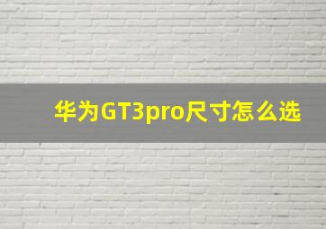 华为GT3pro尺寸怎么选