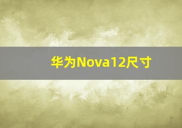 华为Nova12尺寸