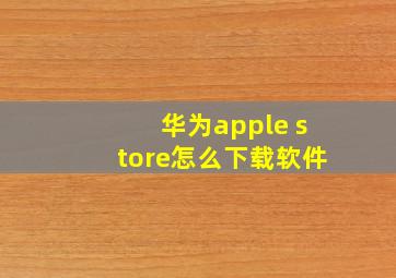 华为apple store怎么下载软件