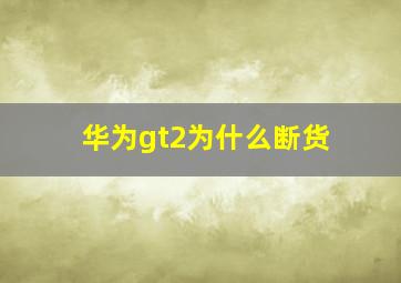 华为gt2为什么断货