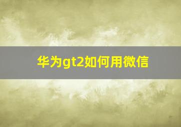 华为gt2如何用微信