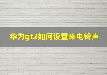 华为gt2如何设置来电铃声