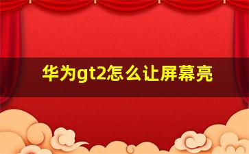 华为gt2怎么让屏幕亮