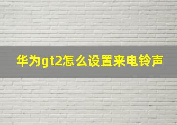 华为gt2怎么设置来电铃声