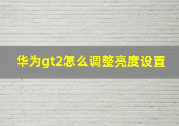 华为gt2怎么调整亮度设置