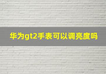 华为gt2手表可以调亮度吗