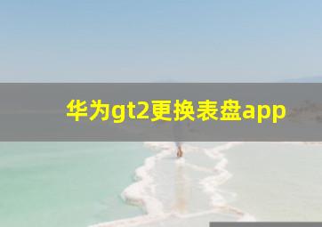 华为gt2更换表盘app