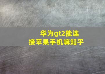 华为gt2能连接苹果手机嘛知乎