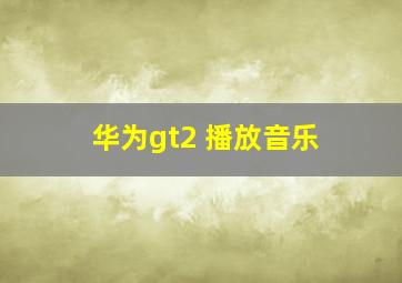 华为gt2 播放音乐