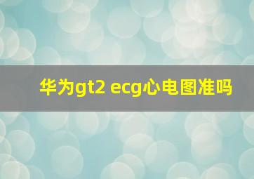 华为gt2 ecg心电图准吗