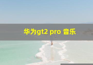 华为gt2 pro 音乐