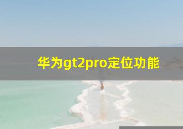 华为gt2pro定位功能