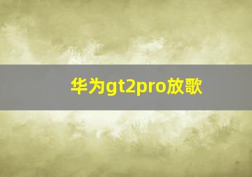 华为gt2pro放歌