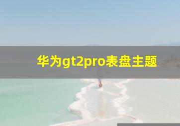 华为gt2pro表盘主题