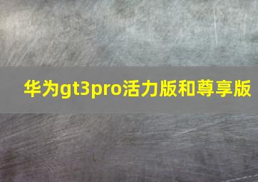 华为gt3pro活力版和尊享版