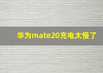 华为mate20充电太慢了