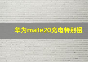 华为mate20充电特别慢