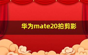 华为mate20拍剪影