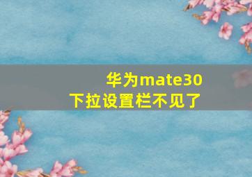 华为mate30下拉设置栏不见了