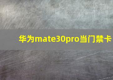 华为mate30pro当门禁卡