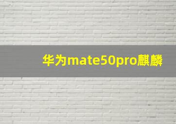 华为mate50pro麒麟