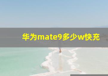 华为mate9多少w快充