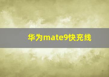 华为mate9快充线