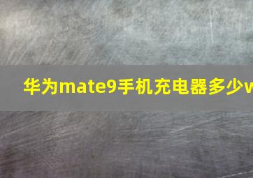 华为mate9手机充电器多少w