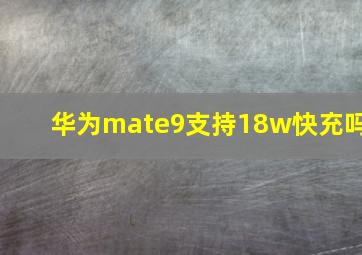 华为mate9支持18w快充吗