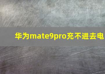 华为mate9pro充不进去电