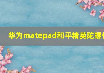 华为matepad和平精英陀螺仪