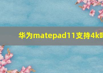 华为matepad11支持4k吗