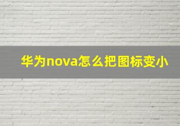 华为nova怎么把图标变小