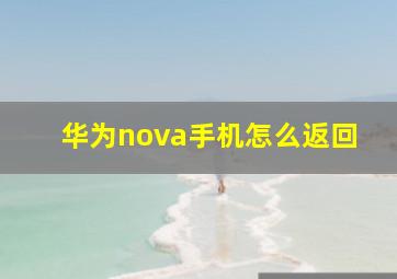 华为nova手机怎么返回