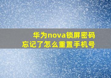 华为nova锁屏密码忘记了怎么重置手机号