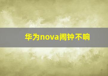 华为nova闹钟不响