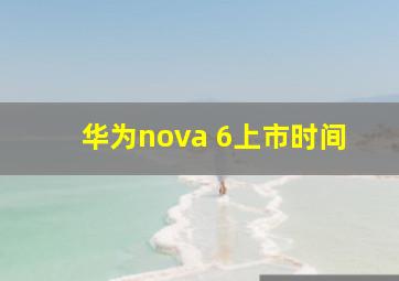 华为nova 6上市时间