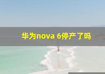 华为nova 6停产了吗