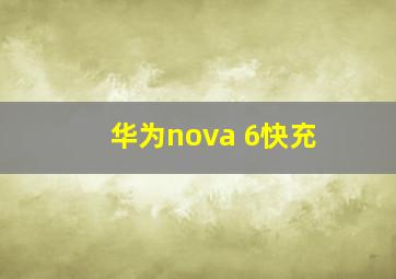 华为nova 6快充