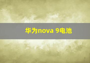 华为nova 9电池