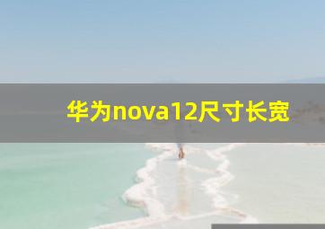 华为nova12尺寸长宽