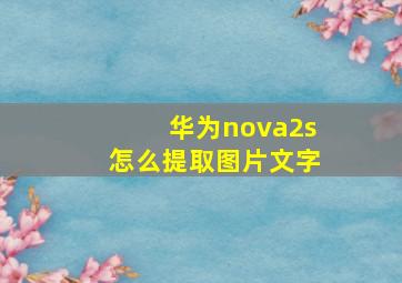 华为nova2s怎么提取图片文字