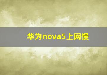 华为nova5上网慢