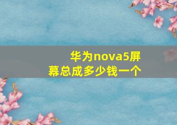 华为nova5屏幕总成多少钱一个