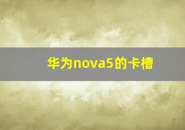 华为nova5的卡槽